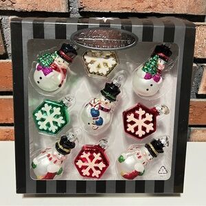 Celebrations By Radko Snowman Snowflakes Glass Ornaments Christmas